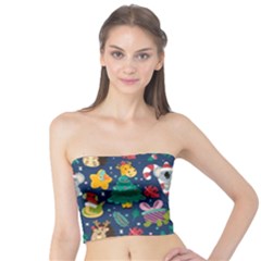 Colorful-funny-christmas-pattern  --- Tube Top by Amaryn4rt