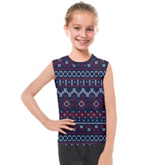 Christmas-concept-with-knitted-pattern Kids  Mesh Tank Top by Amaryn4rt