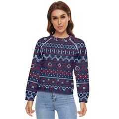 Christmas-concept-with-knitted-pattern Women s Long Sleeve Raglan T-shirt