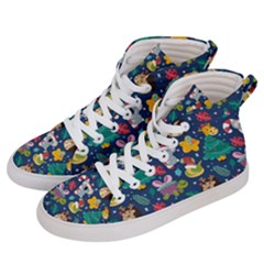 Colorful-funny-christmas-pattern  --- Women s Hi-top Skate Sneakers by Amaryn4rt