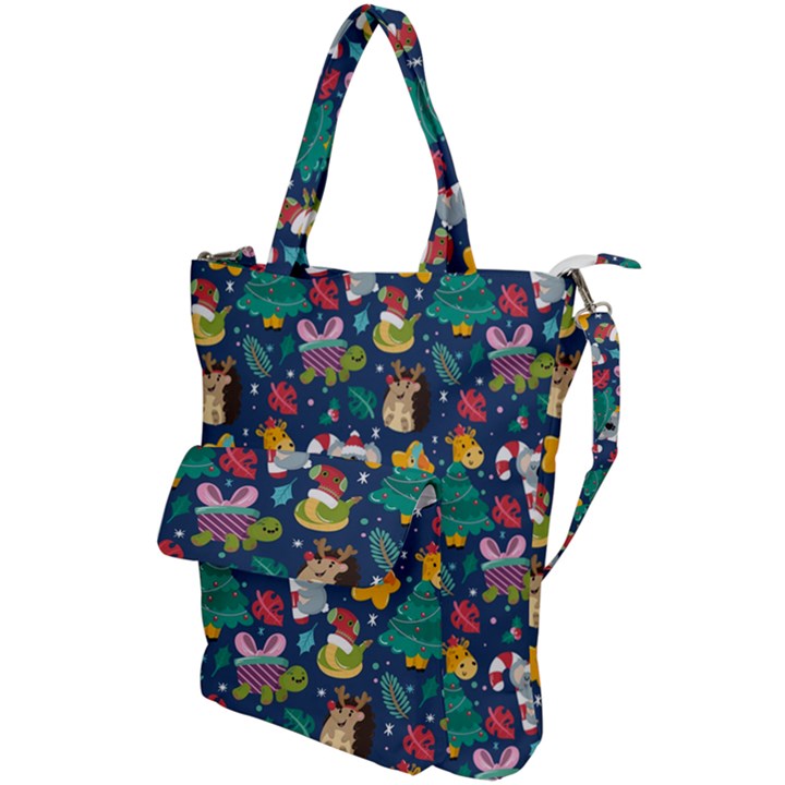 Colorful-funny-christmas-pattern  --- Shoulder Tote Bag