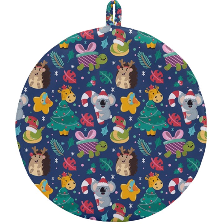 Colorful-funny-christmas-pattern  --- Round Trivet