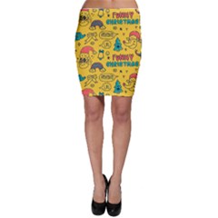 Colorful-funny-christmas-pattern Cool Ho Ho Ho Lol Bodycon Skirt by Amaryn4rt