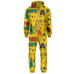 Colorful-funny-christmas-pattern Cool Ho Ho Ho Lol Hooded Jumpsuit (men) by Amaryn4rt