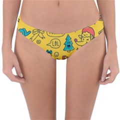 Colorful-funny-christmas-pattern Cool Ho Ho Ho Lol Reversible Hipster Bikini Bottoms by Amaryn4rt