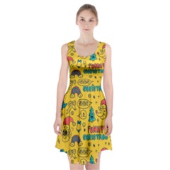 Colorful-funny-christmas-pattern Cool Ho Ho Ho Lol Racerback Midi Dress by Amaryn4rt