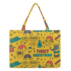 Colorful-funny-christmas-pattern Cool Ho Ho Ho Lol Medium Tote Bag by Amaryn4rt