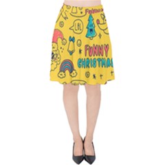 Colorful-funny-christmas-pattern Cool Ho Ho Ho Lol Velvet High Waist Skirt by Amaryn4rt