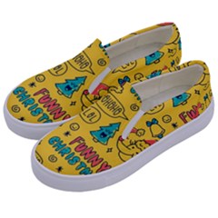 Colorful-funny-christmas-pattern Cool Ho Ho Ho Lol Kids  Canvas Slip Ons by Amaryn4rt