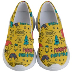 Colorful-funny-christmas-pattern Cool Ho Ho Ho Lol Kids Lightweight Slip Ons by Amaryn4rt