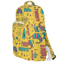 Colorful-funny-christmas-pattern Cool Ho Ho Ho Lol Double Compartment Backpack by Amaryn4rt