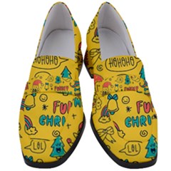 Colorful-funny-christmas-pattern Cool Ho Ho Ho Lol Women s Chunky Heel Loafers by Amaryn4rt