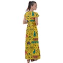 Colorful-funny-christmas-pattern Cool Ho Ho Ho Lol Flutter Sleeve Maxi Dress View2