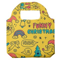 Colorful-funny-christmas-pattern Cool Ho Ho Ho Lol Premium Foldable Grocery Recycle Bag by Amaryn4rt