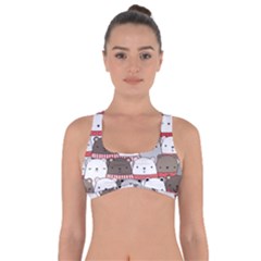 Cute Adorable Bear Merry Christmas Happy New Year Cartoon Doodle Seamless Pattern Got No Strings Sports Bra by Amaryn4rt