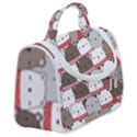 Cute Adorable Bear Merry Christmas Happy New Year Cartoon Doodle Seamless Pattern Satchel Handbag View2