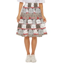 Cute Adorable Bear Merry Christmas Happy New Year Cartoon Doodle Seamless Pattern Classic Short Skirt by Amaryn4rt