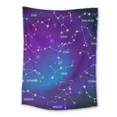 Realistic-night-sky-poster-with-constellations Medium Tapestry by Amaryn4rt