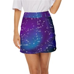 Realistic-night-sky-poster-with-constellations Mini Front Wrap Skirt by Amaryn4rt