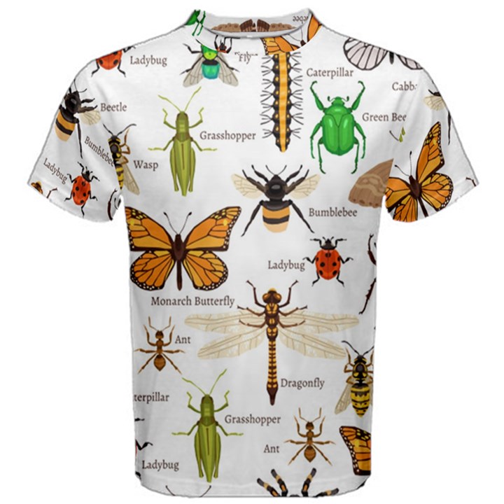 Insects-seamless-pattern Men s Cotton T-Shirt