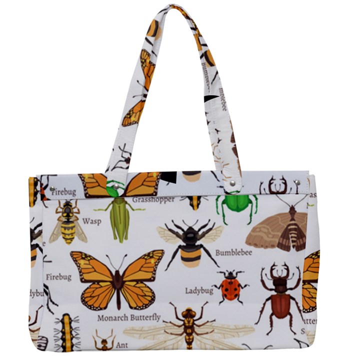 Insects-seamless-pattern Canvas Work Bag