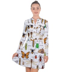 Insects-seamless-pattern Long Sleeve Panel Dress by Amaryn4rt