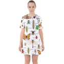 Insects-seamless-pattern Sixties Short Sleeve Mini Dress View1