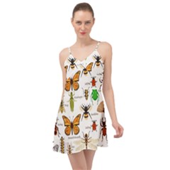 Insects-seamless-pattern Summer Time Chiffon Dress