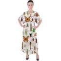 Insects-seamless-pattern V-Neck Boho Style Maxi Dress View1