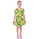 Seamless-pattern-with-green-leaves Kids  Short Sleeve Velvet Dress View1