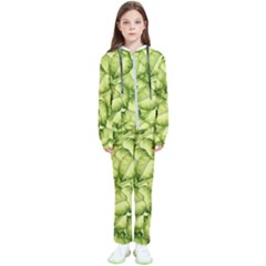 Seamless-pattern-with-green-leaves Kids  Tracksuit by Amaryn4rt