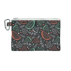 Seamless-vector-pattern-with-watermelons-mint -- Canvas Cosmetic Bag (medium) by Amaryn4rt