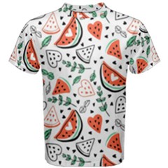 Seamless-vector-pattern-with-watermelons-mint Men s Cotton T-shirt by Amaryn4rt