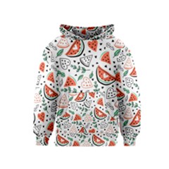 Seamless-vector-pattern-with-watermelons-mint Kids  Pullover Hoodie