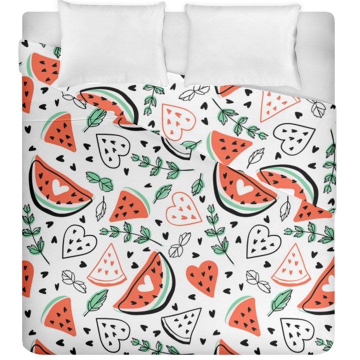 Seamless-vector-pattern-with-watermelons-mint Duvet Cover Double Side (King Size)