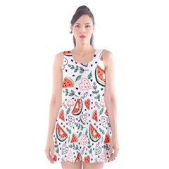 Seamless-vector-pattern-with-watermelons-mint Scoop Neck Skater Dress by Amaryn4rt