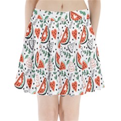 Seamless-vector-pattern-with-watermelons-mint Pleated Mini Skirt by Amaryn4rt