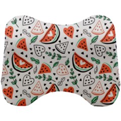 Seamless-vector-pattern-with-watermelons-mint Head Support Cushion by Amaryn4rt