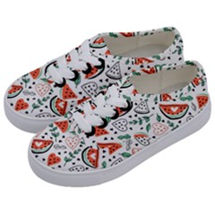 Seamless-vector-pattern-with-watermelons-mint Kids  Classic Low Top Sneakers by Amaryn4rt