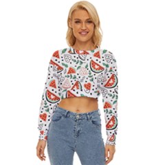 Seamless-vector-pattern-with-watermelons-mint Lightweight Long Sleeve Sweatshirt by Amaryn4rt