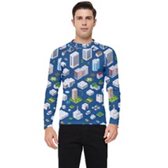 Isometric-seamless-pattern-megapolis Men s Long Sleeve Rash Guard by Amaryn4rt