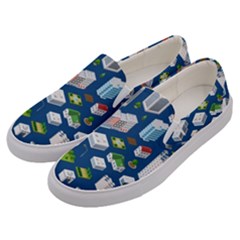 Isometric-seamless-pattern-megapolis Men s Canvas Slip Ons by Amaryn4rt