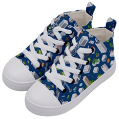 Isometric-seamless-pattern-megapolis Kids  Mid-top Canvas Sneakers by Amaryn4rt