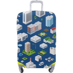 Isometric-seamless-pattern-megapolis Luggage Cover (large) by Amaryn4rt