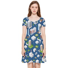 Isometric-seamless-pattern-megapolis Inside Out Cap Sleeve Dress by Amaryn4rt