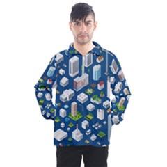 Isometric-seamless-pattern-megapolis Men s Half Zip Pullover by Amaryn4rt