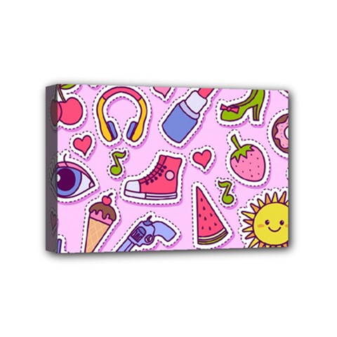 Fashion-patch-set Mini Canvas 6  X 4  (stretched) by Amaryn4rt