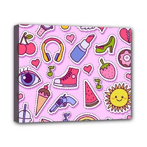 Fashion-patch-set Canvas 10  X 8  (stretched) by Amaryn4rt