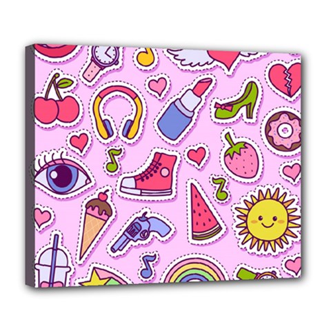 Fashion-patch-set Deluxe Canvas 24  X 20  (stretched) by Amaryn4rt