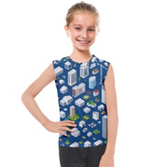 Isometric-seamless-pattern-megapolis Kids  Mesh Tank Top by Amaryn4rt